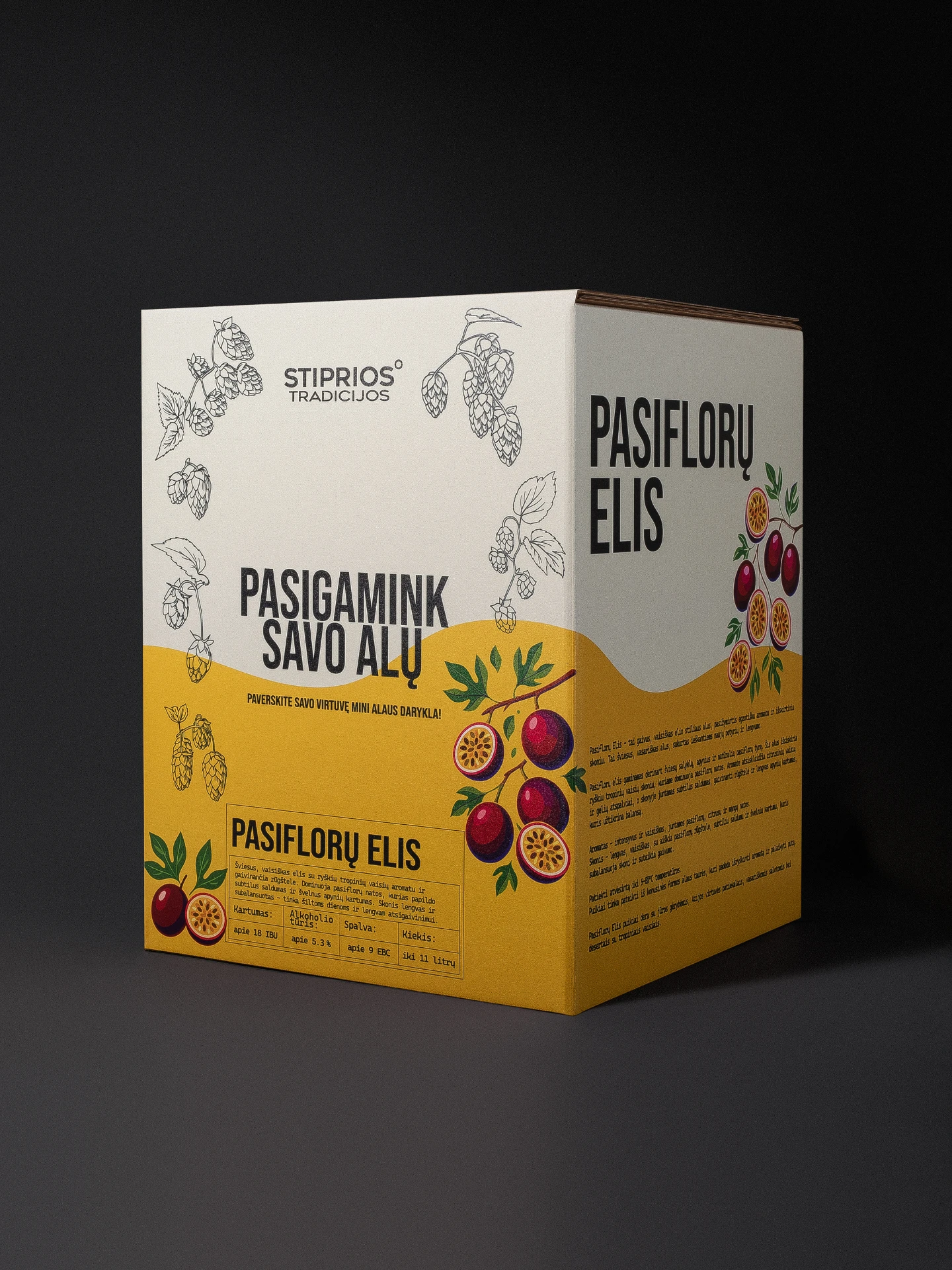 Alaus gaminimo rinkinys “Pasiflorų elis”
